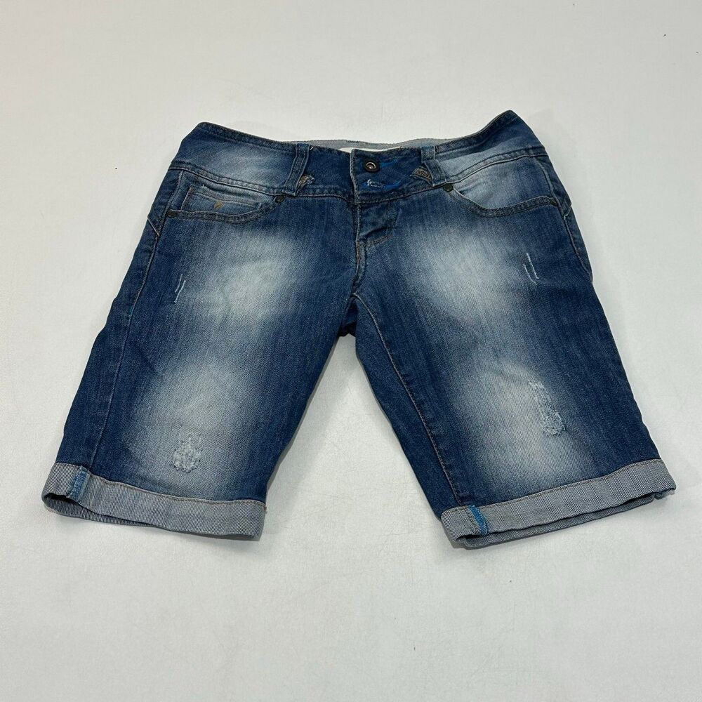 Kayra Poblet Women's Jeans Lt Blue Distressed Denim Embroidered Detail, Size 28